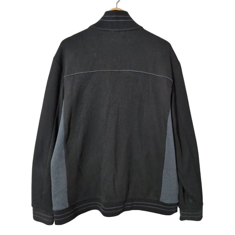 Calvin Klein Full Zip Jacket Mens XL Black Gray Fleece Lined Casual Everyday‎